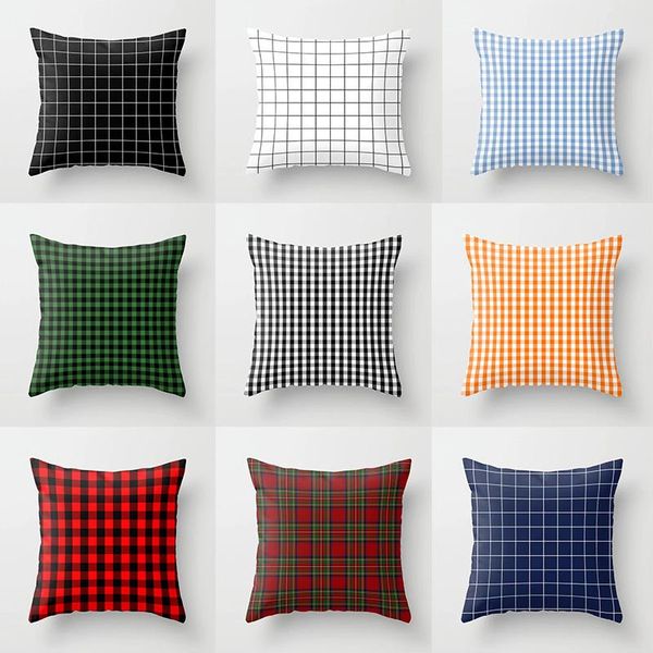 

fashion household pillow covers lattices printed pillowcase square cushion cover for home decoration factory direct 4 5tq e1