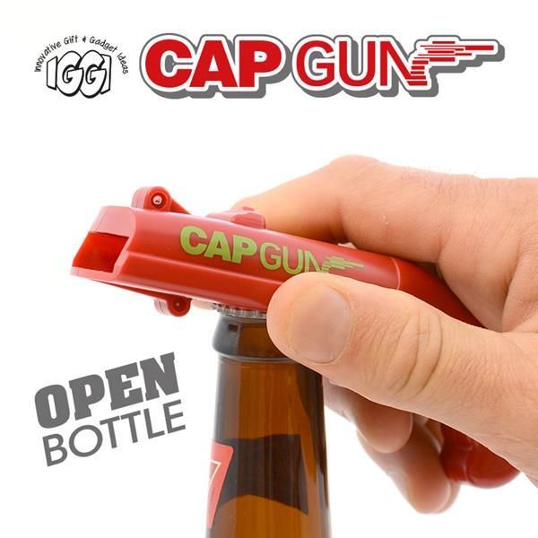 

cgjxsportable cap gun bottle opener pistol launcher shooter bar beer opener flying cap drink opener kichen tool cooking bar shooting over 5
