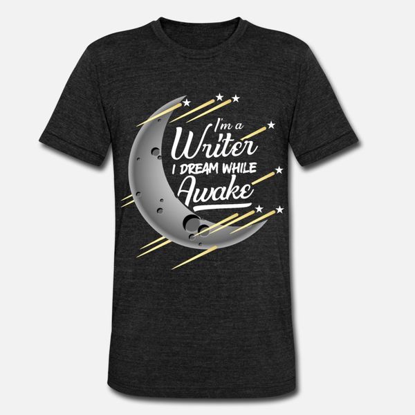 

writer dream while awake poet gift t shirt men custom short sleeve crew neck gents cute casual summer letters shirt