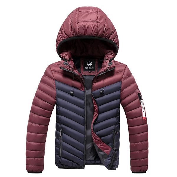 

new fashion men jacket coat winter men's cotton silm fit collar coats male parkas coat waterproof outerwear headphone size 3xl, Black