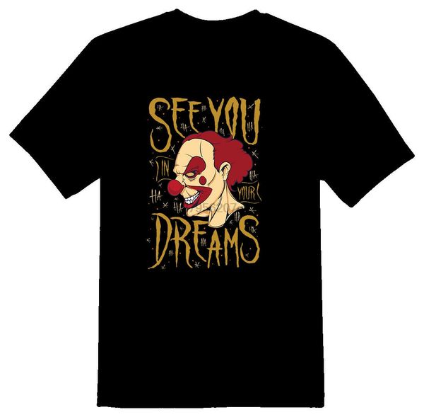 

in your dreams evil clown black or white tee shirt