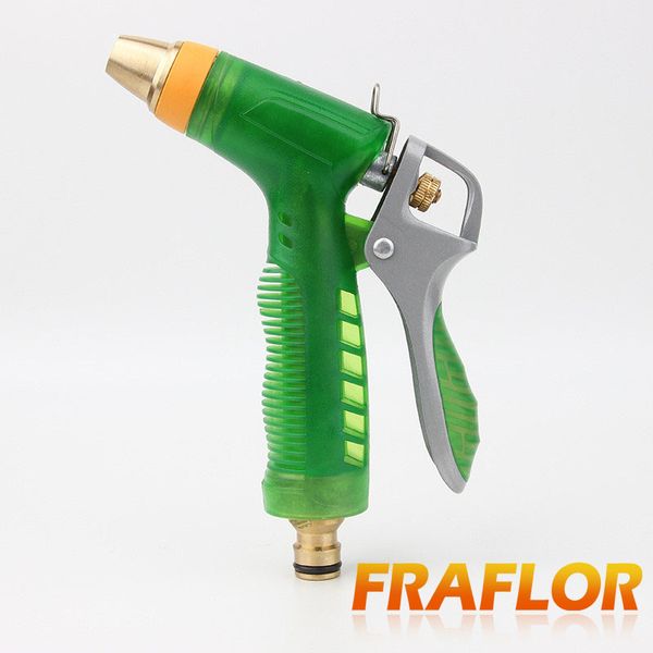 

heavy duty green plastic copper multifunction water gun nozzle household garden car wash washer pressure nozzle water gun