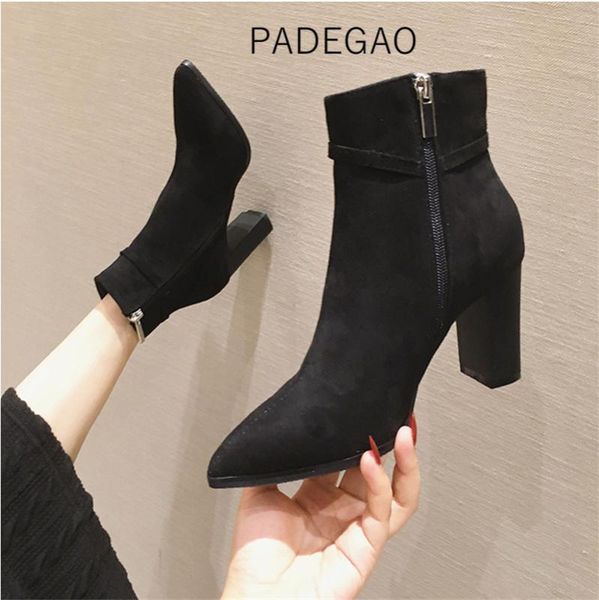 

boots 2021 women black high heels casual fashion elegant