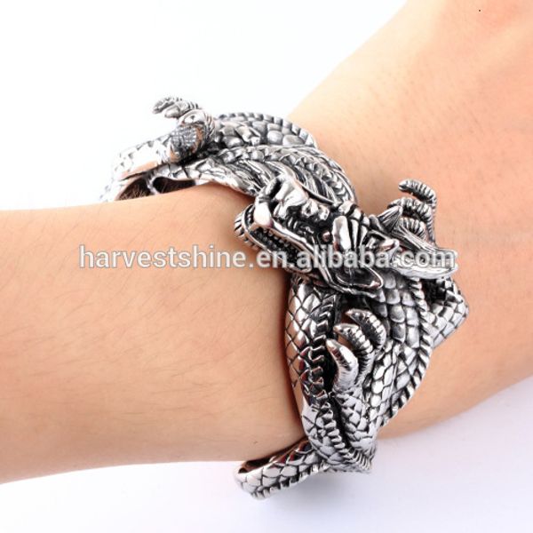 

fashion bracelets,plain stainless steel dragon bangles for men