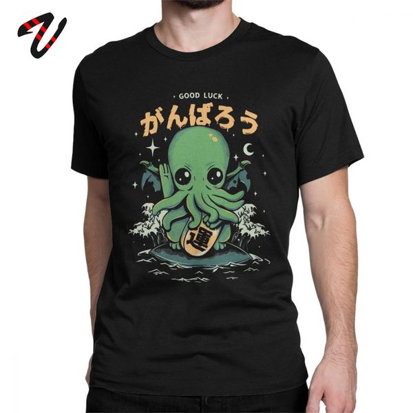 

t-shirt men unique tees good luck cthulhu tshirt cuttlefish lovecrafts ocs monster t shirts harajuku christmas gift clothes