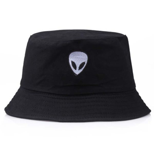 

new alien embroidery fisherman hat men and women street trend hip-hop hip-hop basin hat summer shade h58, Blue;gray