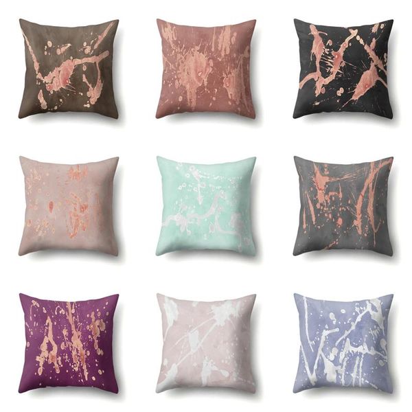 

geometry oil painting dacron single side pillow cover bedside pillow case office lumbar support sofa cushion cover