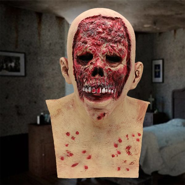 

latex full head halloween costume bloody zombie scary mask party performance