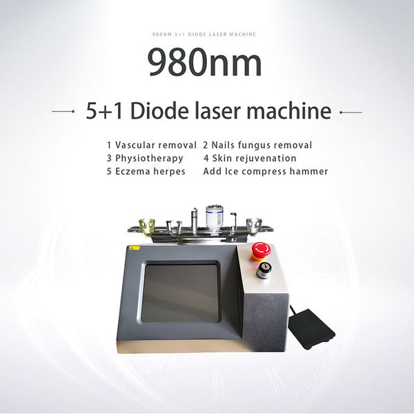 

clinic spa use 980nm diode laser for fiber fat soluble. blood vessels removal nail fungus removal physical treatment equipment, Black
