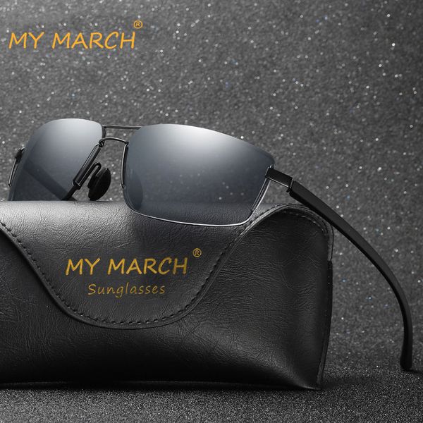 

mymarch rimless polarized sunglasses men uv400 mirror driving sun glasses retro spring legs glasses oculos uv400, White;black