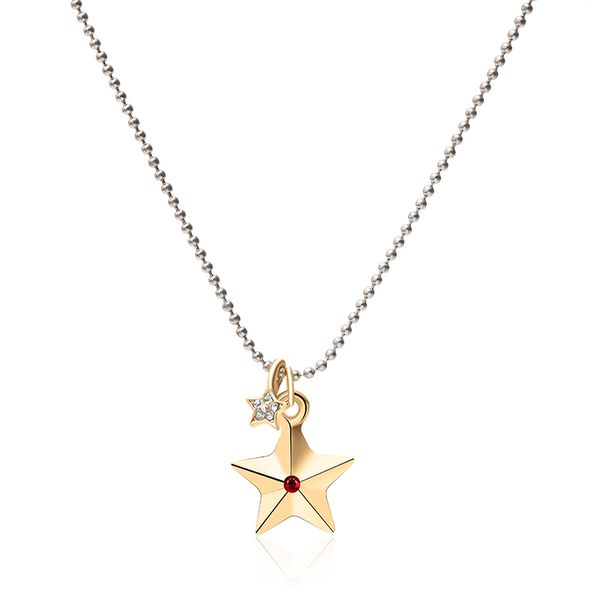 

elegant and noble fashion zinc alloy star pendant necklace for women to create star jewelry couple valentine's day necklace, Silver