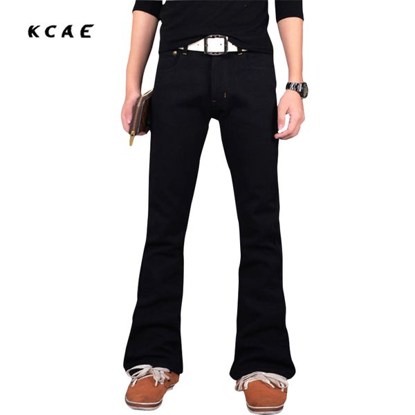

jeans slim 2020 new mens black flare jeans brand boot cut gental man bootcut male classic denim 27-38, Blue