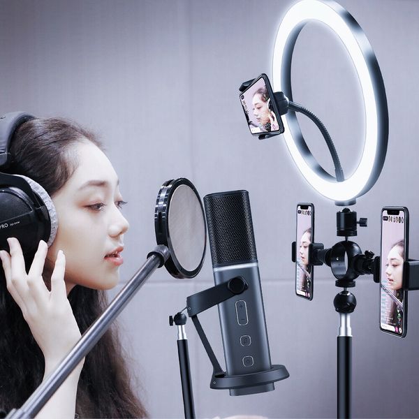 

quality 26cm selfie ring light led dimmable pgraphy lighting for youtube video studio live streaming with phone holder tripod
