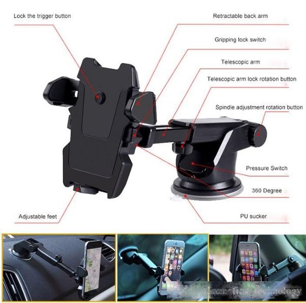 

universal flexible long car-styling phone car holder stand support telephone voiture for iphone samsung xiaomi phone holder