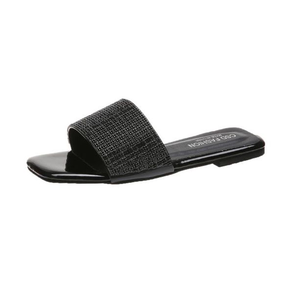 

sagace flat heels slippers women fashion sequined bohemian flip-flops footwear mujer beach summer slipper shoes plus size, Black