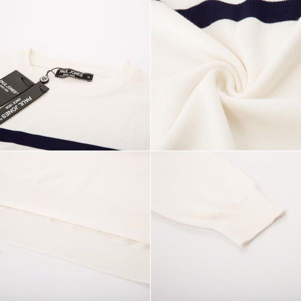 

men contrast stripes sweater casual youth male clothes fall winter long sleeve crew neck pullover knitwear leisure jumpers slim, White;black