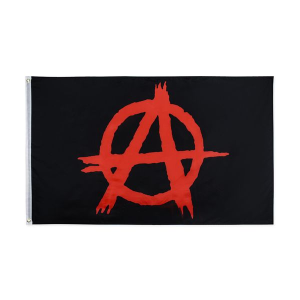 

wholesale factory price 100% polyester 3 x 5 fts 90x150cm red letter a on black flag for decoration