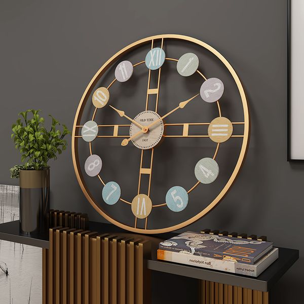 

large metal wall clock vintage wall watch mute digital clocks room decor mechanism modern design home decoration accessories