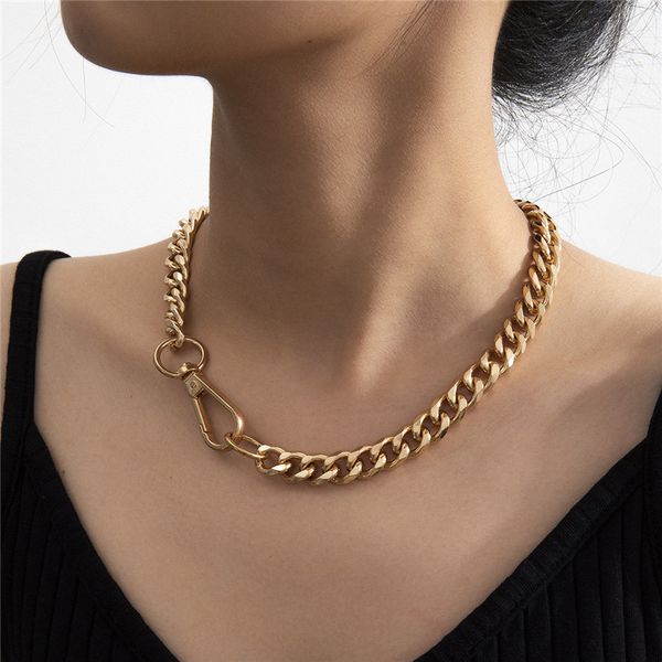 

new hip hop gothic cuban chunky chain choker necklace accesorios mujer exaggerated rock snake twist thick necklace men jewelry, Silver