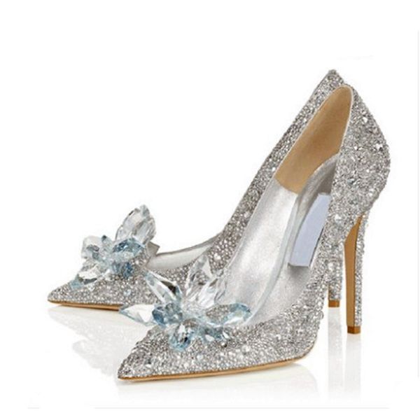 

women's shoes crystal wedding shoes female pointed high heel thin heel, Black