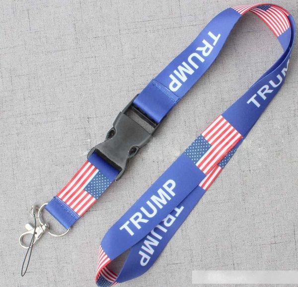 

trump cellphone straps usa flag phone card lanyard key chain keyring for mobile phone business card