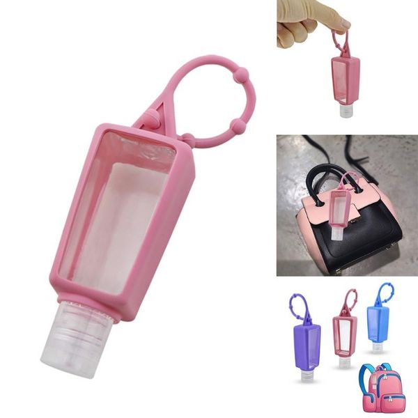 

watering equipments 30ml mini empty bottle portable traveling refillable silicone protective cover hand sanitizer perfume holder #r10