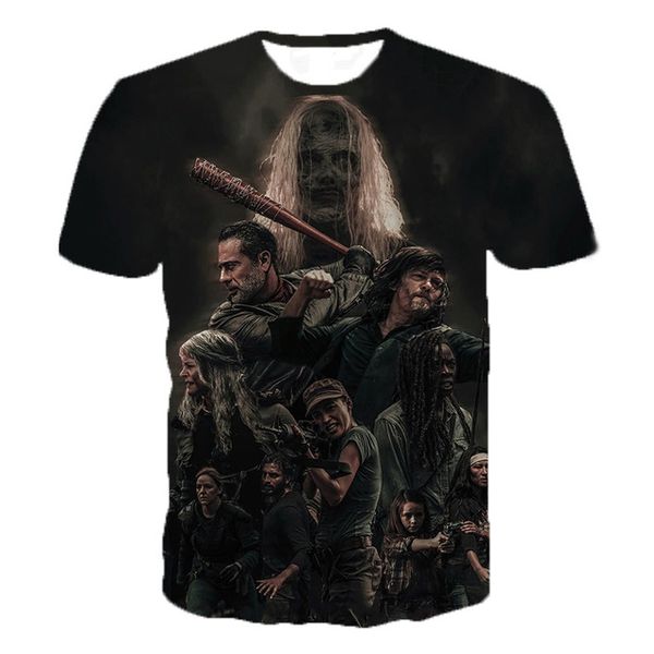 

horror tv the walking dead and 3d print shirts horror hippie plus size men clothing