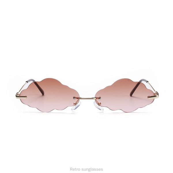 

vintage rimless cloud shape women sunglasses clear candy colors lens eyewear unique female luxury sun glasses shades uv400 fml, White;black