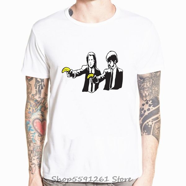 

banksy pulp fiction inspired t-shirt casual banksey graffiti artist short sleeve men t shirt summer hip hop anime tshirt