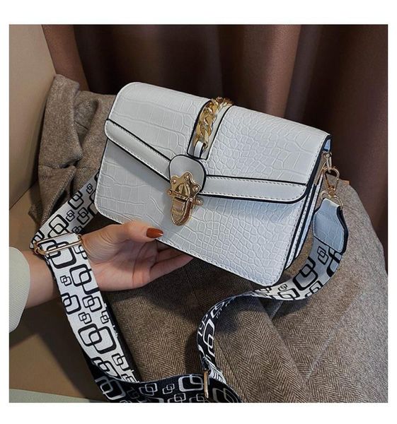 

2020 new women handbags fashion ins ultra fire wide letter shoulder strap messenger bag purse simple style crossbody bags