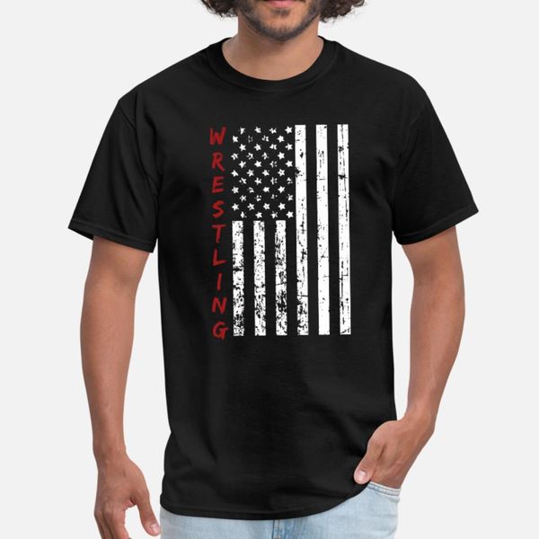 

wrestling usa flag fight gift t shirt men printed cotton plus size 3xl formal famous breathable summer cool shirt