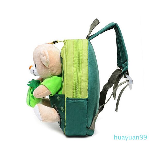 

new-school bags cartoon bear dolls applique canvas backpack baby toddler book bag kindergarten rucksacks 656