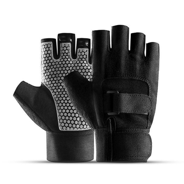 

outdoor sports for men and women weight lifting bicycle cycling half finger anti-skid gloves manufacturers direct athletic, Black