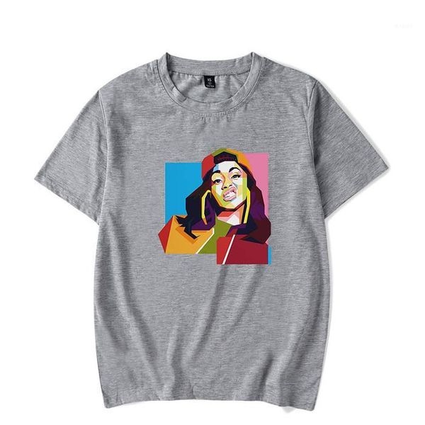 

short sleeve fashion clothing cardi b female rapper peripheral tshirt multicolor optional variety styles crew neck, White