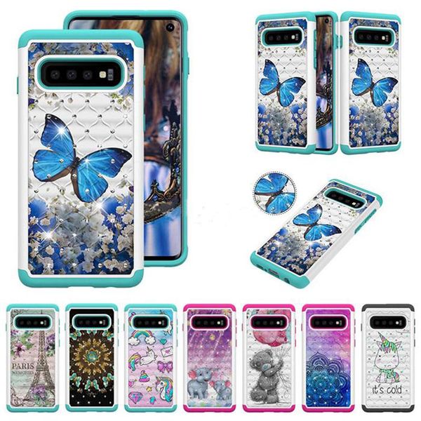

cgjxs2 in 1 diamond hybrid butterfly tower flower owl tpu pc case for samsung note10 plus a20e a10e a20 a30 a50 s8 s9 plus note9