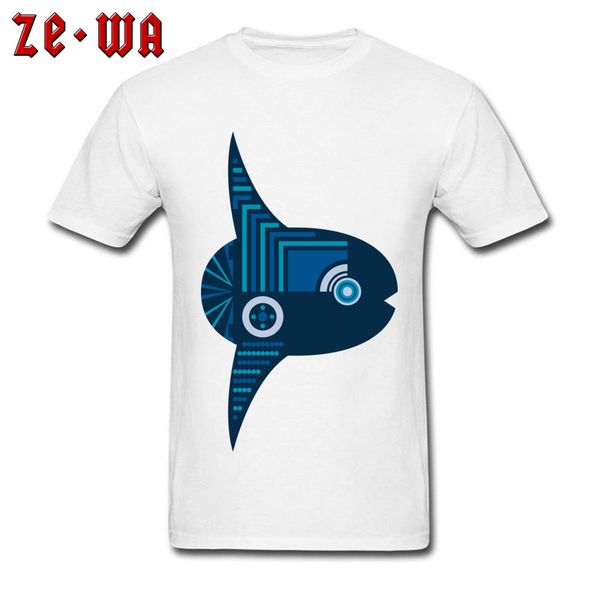 

popular new white t shirts tropical ocean huge mola mola sunfish print graphic men t-shirt 100% cotton men t-shirts casual