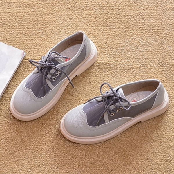 

2020 new spring and autumn flat shoes women casual platform shoes loafers women round head lace up plus size ladies, Black