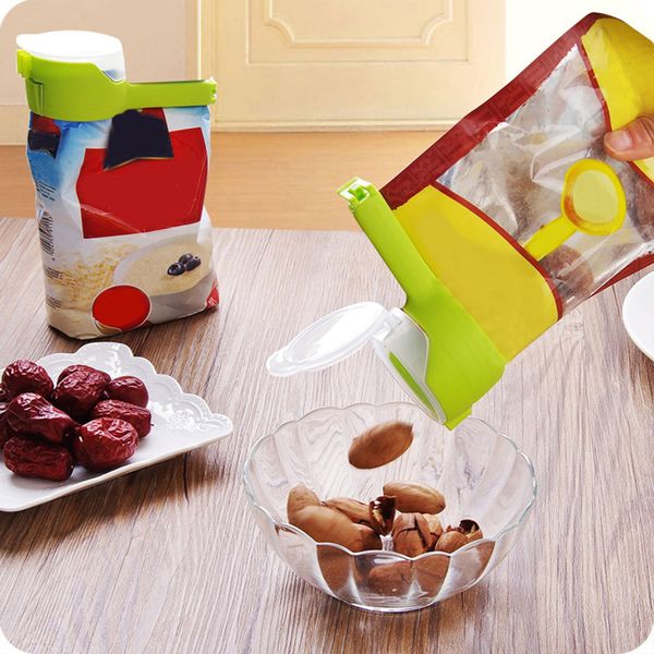 

Food Storage Chip Bag Clips Pour Sealing Storages Seal Sealer Freezer Fridge Clamp Cover Fresh Snack Clamps Clip