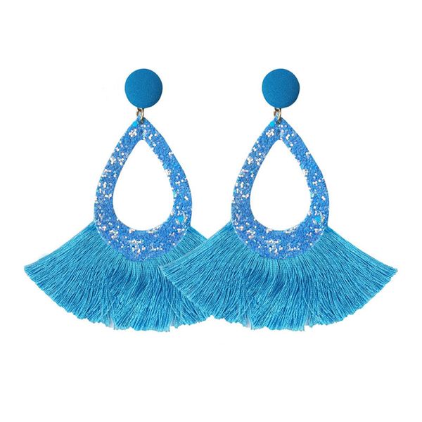

2021 new boho statement tassel earrings vintage ethnic waterrop dangle fringe fashion jewelry druzy earrings womens jewelry wholesale, Silver