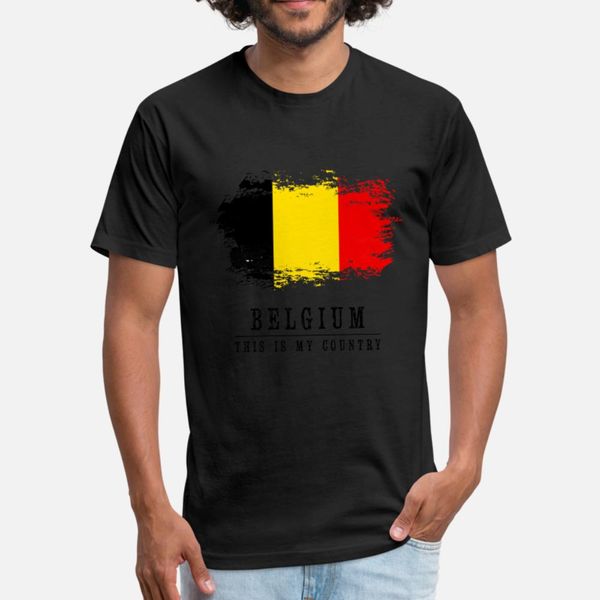 

belgium flag this is my country t shirt men designs tee shirt round collar letters anti-wrinkle basic spring vintage shirt