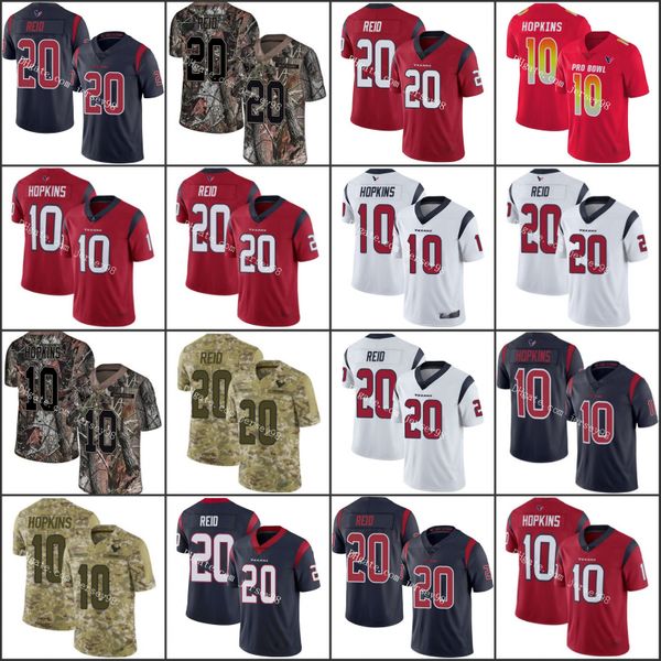 

houston texans red 20 justin reid red10 deandre hopkins white blue team color stitched football vapor untouchable jersey, Black;red