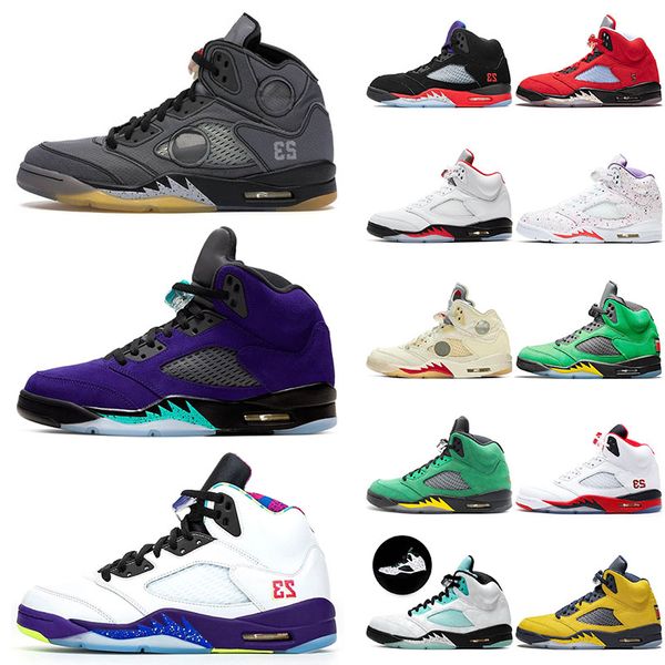 

wholesale 2020 mens basketball shoes 5s v black muslin alternate grape trophy room se orange jumpman sport women trainers sneakers size 13, White;red