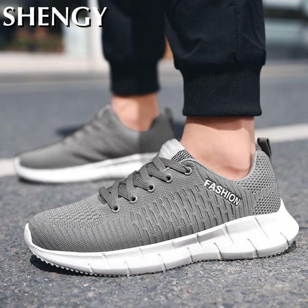 

men casual shoes classic solid color soft bottom mesh breathable male sneakers lace up gym athletic big size running shoes men, Black