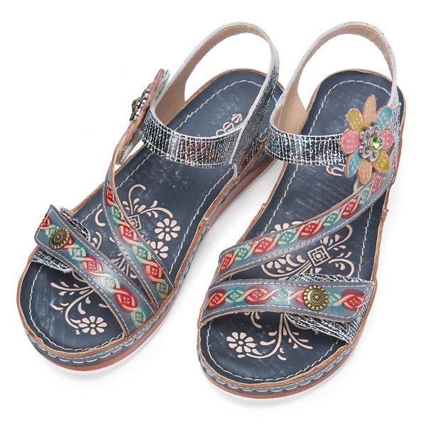 

2020 women sandals plus size 43 wedges ladies flower 2020 soft bottom platform casual female beach shoes dropshipping, Black