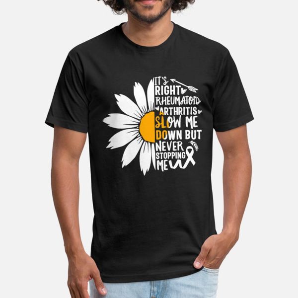 

rheumatoid arthritis warrior awareness ribbon gift t shirt men knitted cotton size s-3xl basic solid fit funny casual summer style shirt