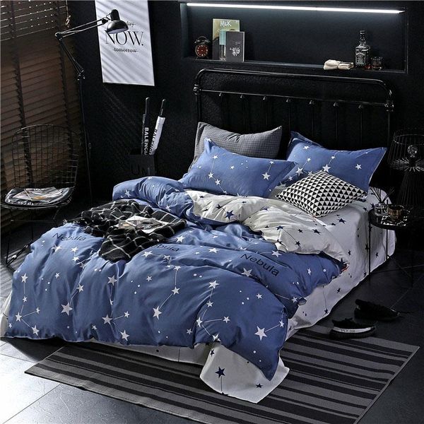 

star geometric 4pcs boy kid bed cover set cartoon duvet cover child bed sheets and pillowcases comforter bedding set 2tj-j002