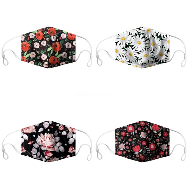 

cartoon warm face respirators breathable print mask prect mouth mask windproof favorite#187, Black