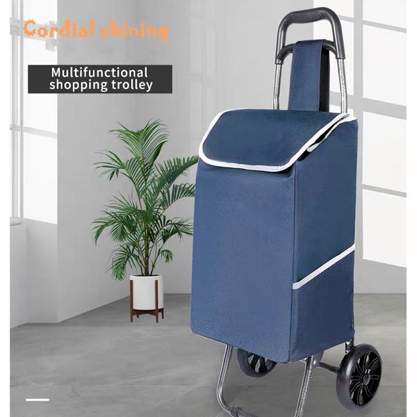 

storage bags cordial shining portable shopping trolley foldable oxford cloth bag with wheel climbing home grocery cart