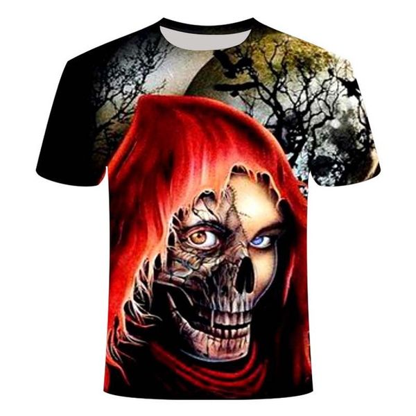 

design heavy metal grim reaper skull 3d print shirts plus size horror oversized men clothing