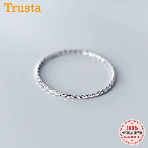 

trustdavis real 925 sterling silver minimalist cute round ring for fashion women party fine jewelry geometry accessories da1275, Golden;silver